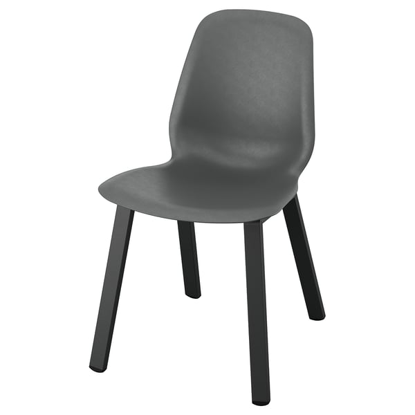 SKÅLSTA Sedia, plastica nera/metallo profilato/nero-grigio