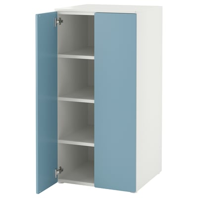 SMÅSTAD / PLATSA Guardaroba, bianco blu/con 3 ripiani, 60x57x123 cm