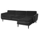 SMEDSTORP Divano a 4 posti con chaise-longue, Djuparp grigio scuro/nero
