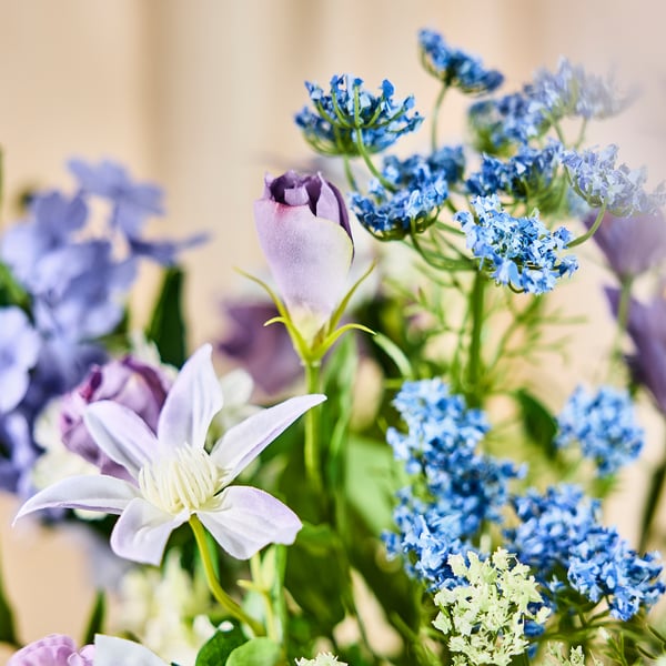 SMYCKA Bouquet artificiale, da interno/esterno/blu/lilla, 70 cm