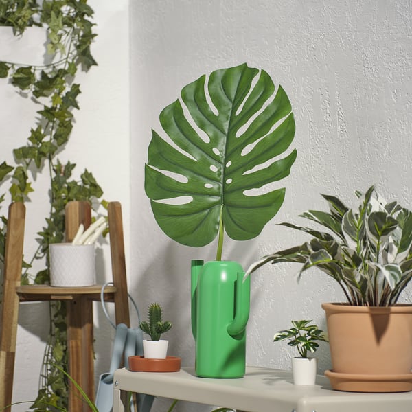 SMYCKA Foglia artificiale, da interno/esterno/monstera verde, 80 cm
