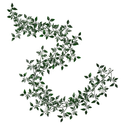SMYCKA Ghirlanda artificiale, da interno/esterno/Velo di sposa verde/bianco, 1.5 m