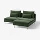 SÖDERHAMN Divano a 2 posti con chaise-longue, Johanneshov verde scuro