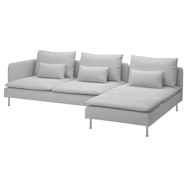 SÖDERHAMN Divano a 4 posti con chaise-longue, con terminale aperto/Tallmyra bianco/nero