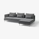 SÖDERHAMN Divano a 4 posti con chaise-longue, e terminale aperto/Johanneshov grigio scuro