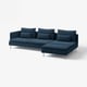 SÖDERHAMN Divano a 4 posti con chaise-longue, e terminale aperto/Kelinge blu scuro