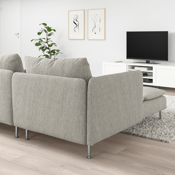 SÖDERHAMN Divano a 4 posti, con chaise-longue e terminale aperto/Viarp beige/marrone
