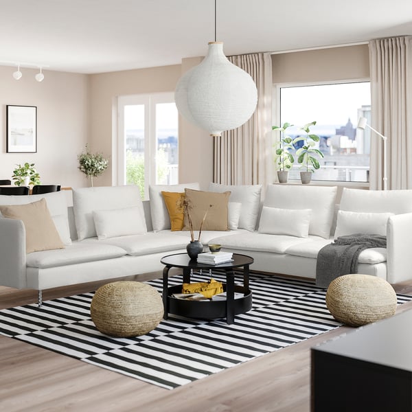 SÖDERHAMN Divano angolare a 6 posti, Blekinge bianco