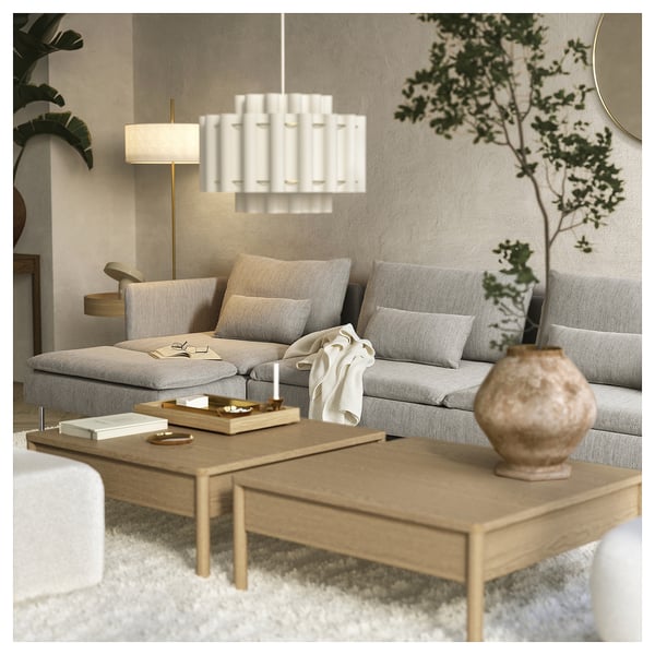 SÖDERHAMN Divano letto a 4 posti, con chaise-longue/Viarp beige/marrone