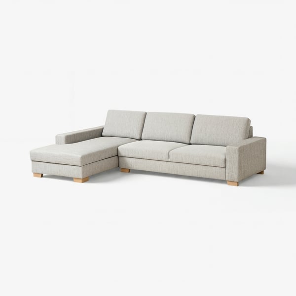 SÖRVALLEN Divano a 4 posti, con chaise-longue, sinistra/Viarp beige/marrone