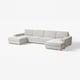SÖRVALLEN Divano a 5 posti, con chaise-longue/Tallmyra nero/bianco