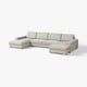 SÖRVALLEN Divano a 5 posti, con chaise-longue/Viarp beige/marrone
