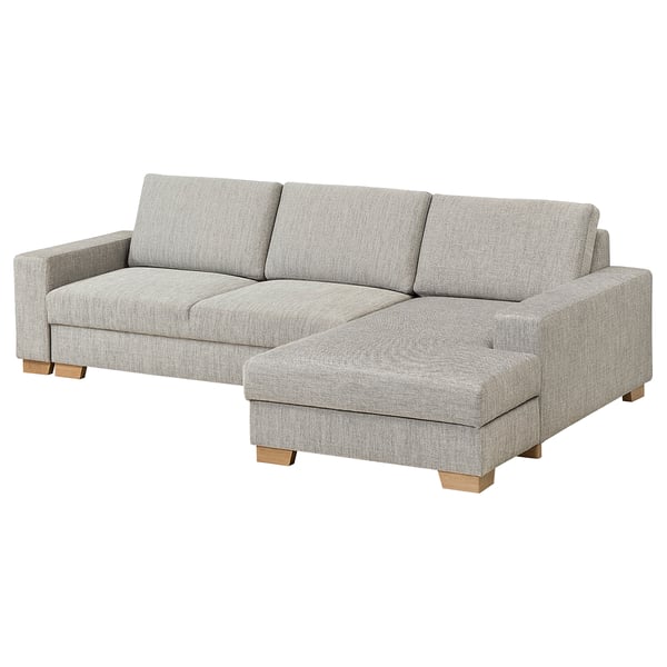 SÖRVALLEN Divano letto 3 posti/chaise-longue, destro/Viarp beige/marrone