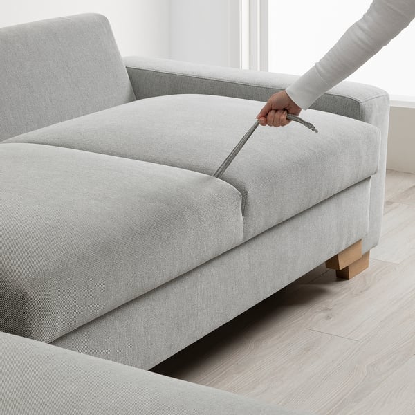 SÖRVALLEN Divano letto 3 posti/chaise-longue, sinistro/Tallmyra nero/bianco