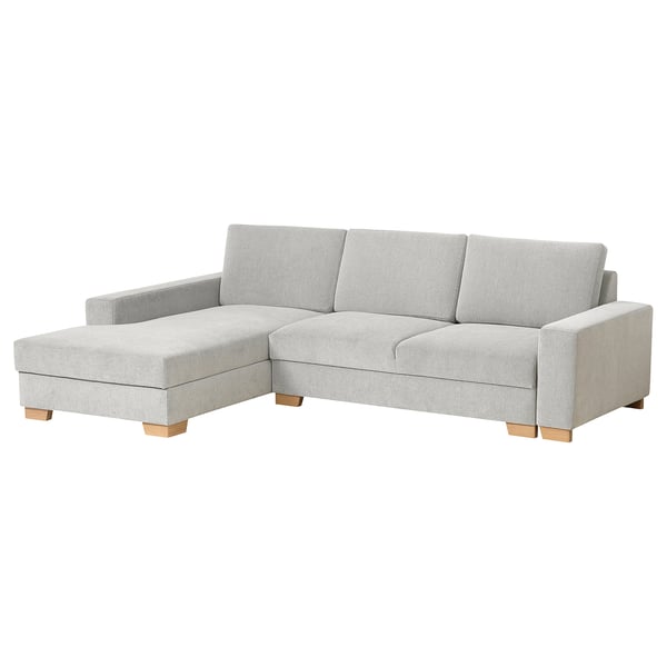 SÖRVALLEN Divano letto 3 posti/chaise-longue, sinistro/Tallmyra nero/bianco