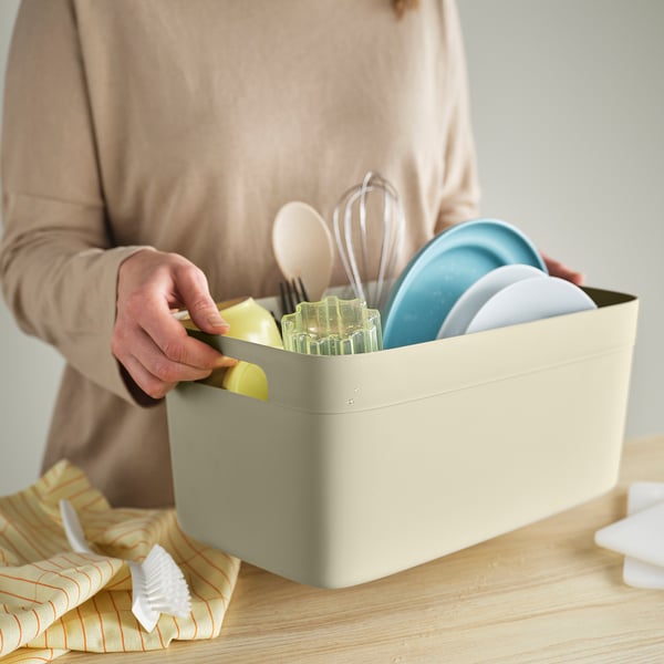 SPJUTLILJA Scolapiatti, grigio chiaro-beige