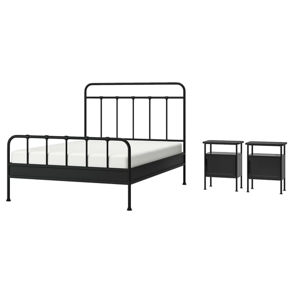 STJÄRNÖ / GRÅFJÄLLET Set camera da letto 3 pezzi, antracite, 140x200 cm