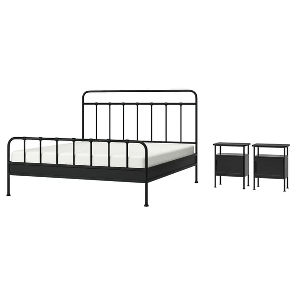 STJÄRNÖ / GRÅFJÄLLET Set camera da letto 3 pezzi, antracite, 180x200 cm