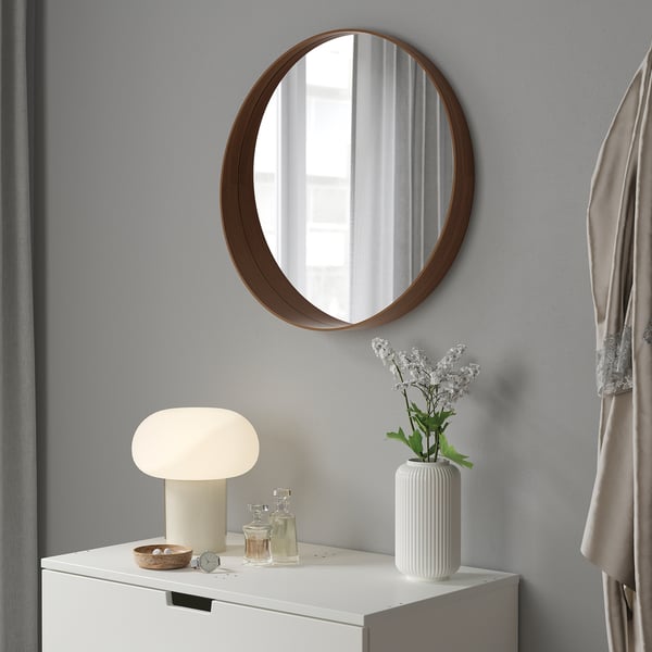 STOCKHOLM Specchio, impiallacciatura di noce, 60 cm