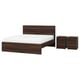 STORKLINTA Set camera da letto 3 pezzi, marrone scuro effetto rovere, 160x200 cm