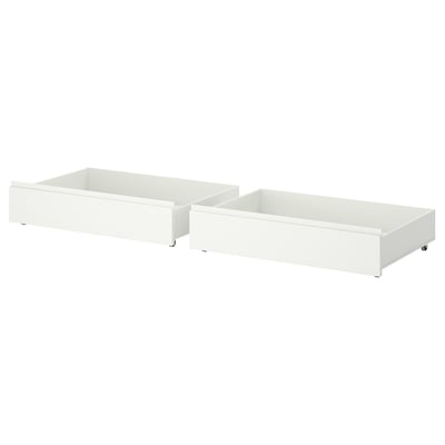 STORKLINTA Set di 2 contenitori sottoletto, bianco, 200 cm