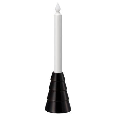 STRÅLA Candela a LED, a batterie/legno nero
