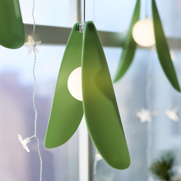 STRÅLA Illuminazione decorativa a LED, vischio verde