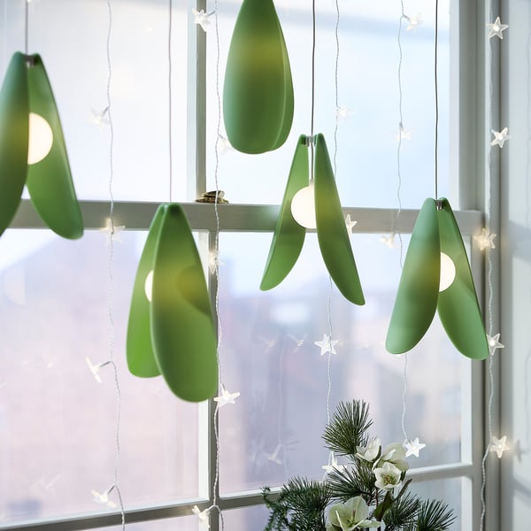 STRÅLA Illuminazione decorativa a LED, vischio verde