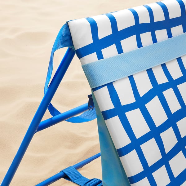 STRANDÖN Lettino, blu/bianco