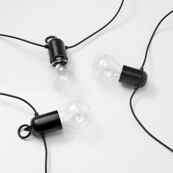 SVARTRÅ Illuminazione a LED 12 luci, da esterno nero