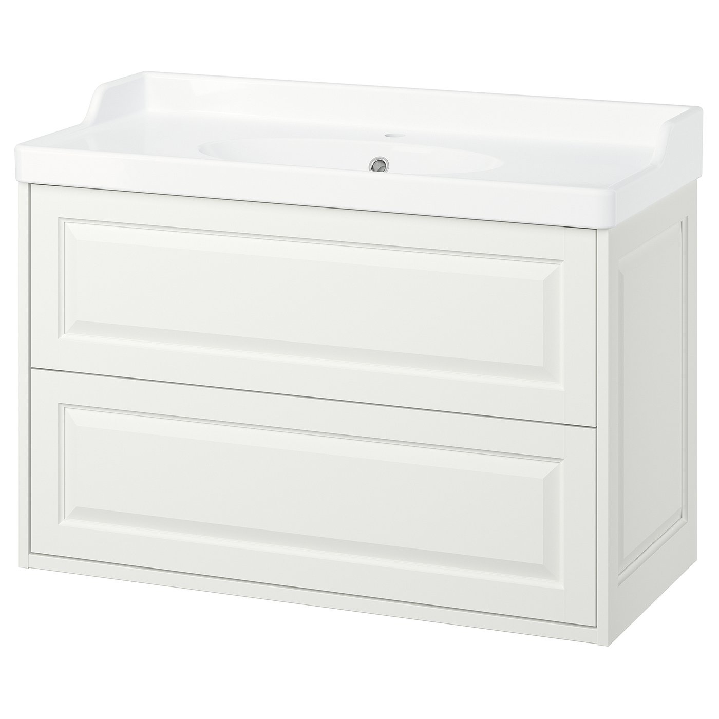 TÄNNFORSEN / RUTSJÖN Mobile lavabo con cassetti/lavabo, bianco, 102x49x74 cm