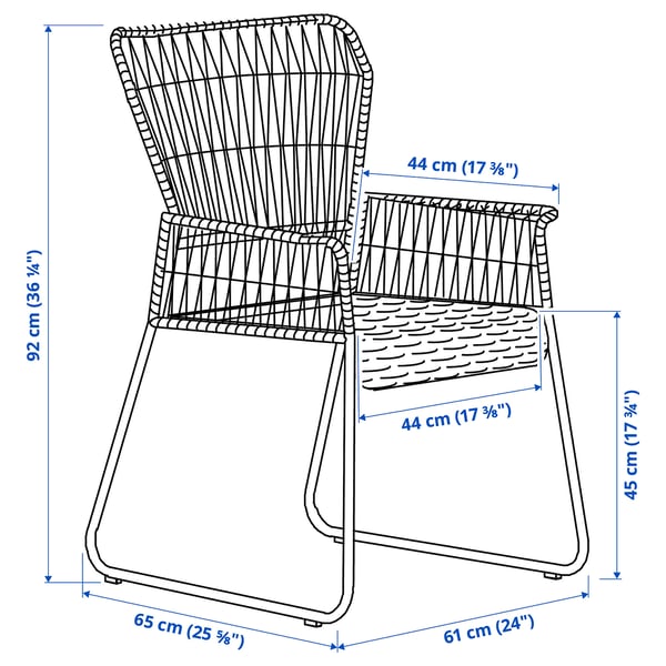 TALLSKÄR Sedia con braccioli da giardino, antracite