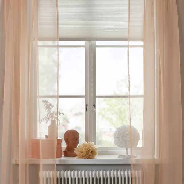 TERESIA Tenda sottile, 2 teli, arancione/con canale per bastone, 145x300 cm