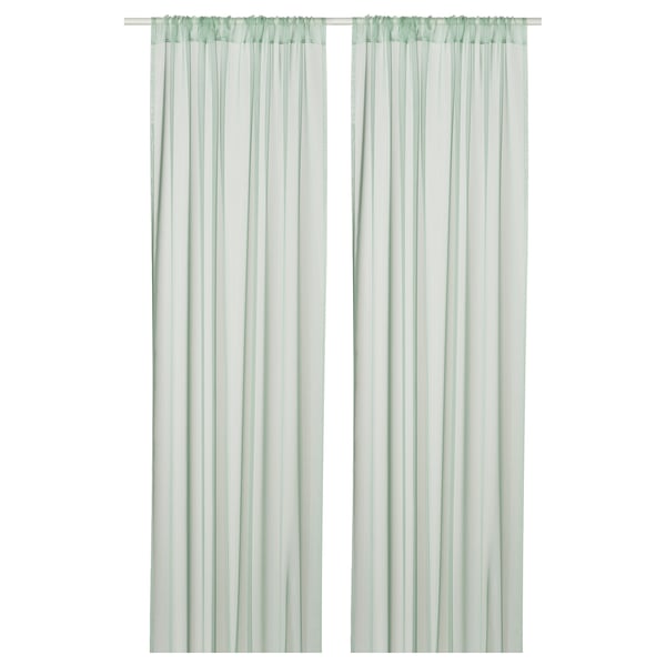 TERESIA Tenda sottile, 2 teli, verde chiaro/con canale per bastone, 145x300 cm