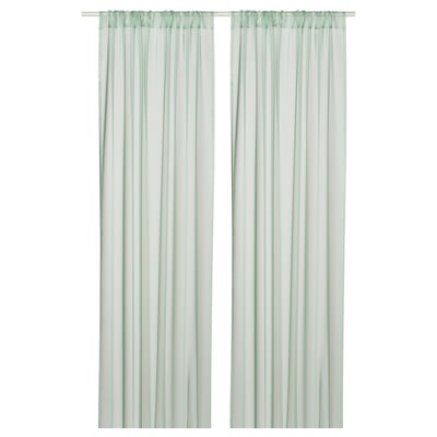 TERESIA Tenda sottile, 2 teli, verde chiaro/con canale per bastone, 145x300 cm