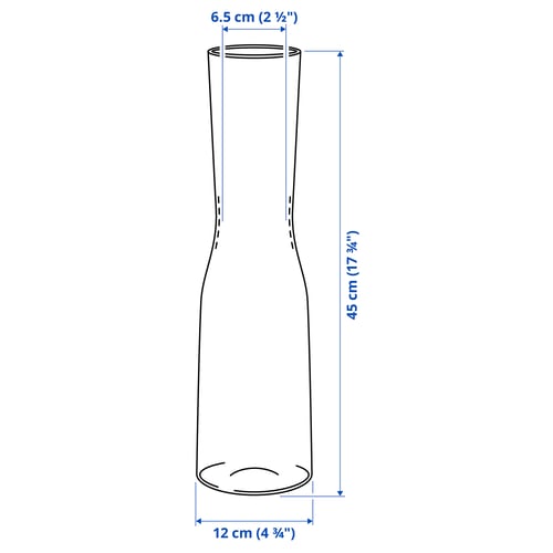 TIDVATTEN Vaso, vetro trasparente, 45 cm