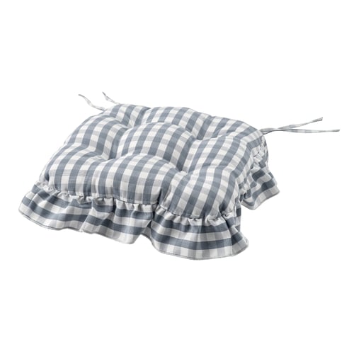 TJASSIE Cuscino per sedia, blu bianco/a quadri, 40x39x7 cm