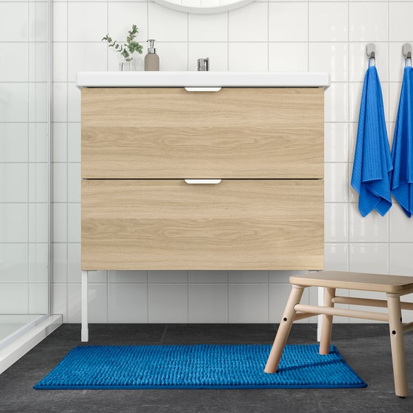 TOFTBO Tappeto per bagno, blu vivo, 50x80 cm