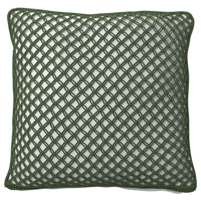 TOFTÖ Fodera per cuscino, grigio scuro-verde da esterno/per interni, 50x50 cm