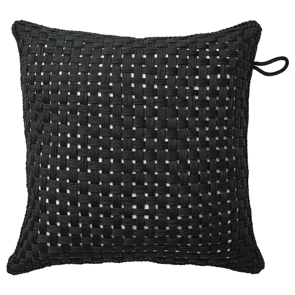 TOFTÖ Fodera per cuscino, nero da esterno/per interni, 50x50 cm