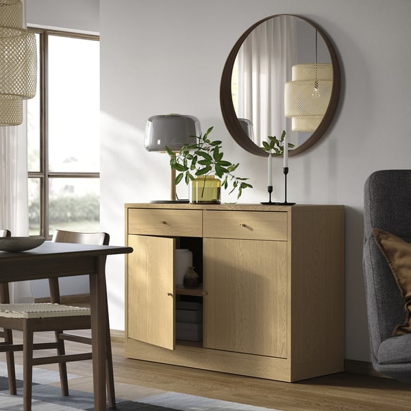 TONSTAD Buffet, impiallacciatura di rovere, 121x47x90 cm