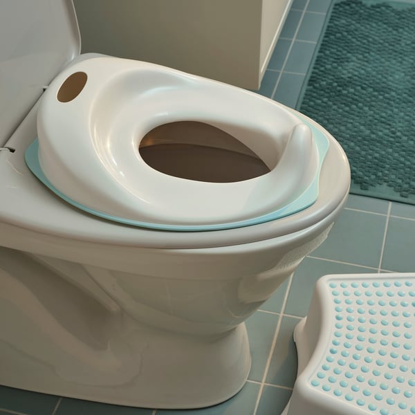 TOSSIG Sedile water, bianco/turchese