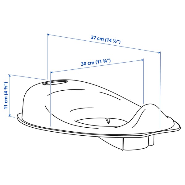 TOSSIG Sedile water, bianco/turchese