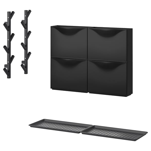 TRONES / BAGGMUCK Set mobili ingresso, 6 pezzi, nero/grigio
