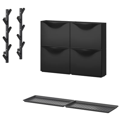 TRONES / BAGGMUCK Set mobili ingresso, 6 pezzi, nero/grigio