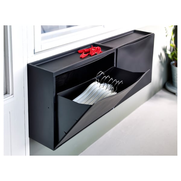 TRONES Scarpiera/elemento contenitore, nero, 52x18x39 cm