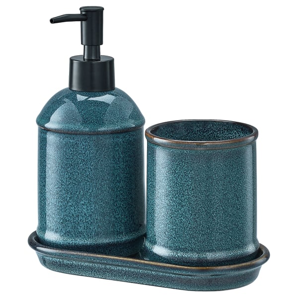 TVÅLSJÖN Set per bagno, 3 pezzi, blu