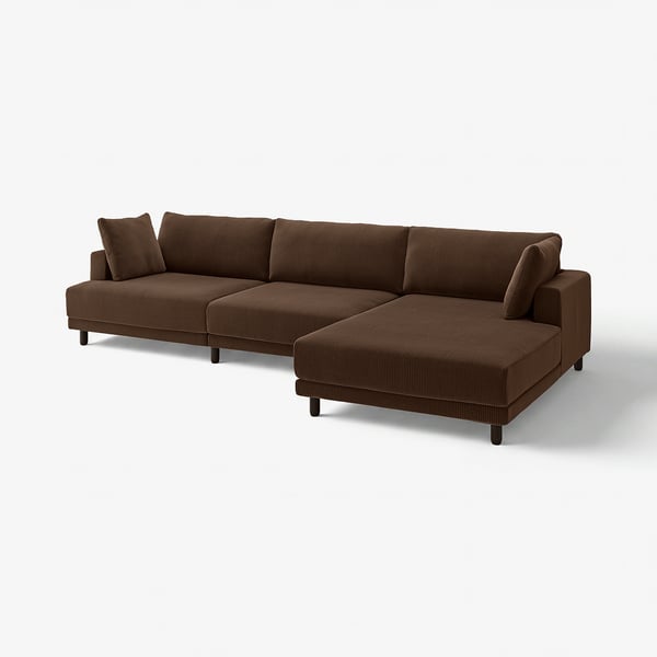 UPPÅKRA Divano componibile a 4,5 posti, con chaise-longue, destra/Samsala marrone scuro