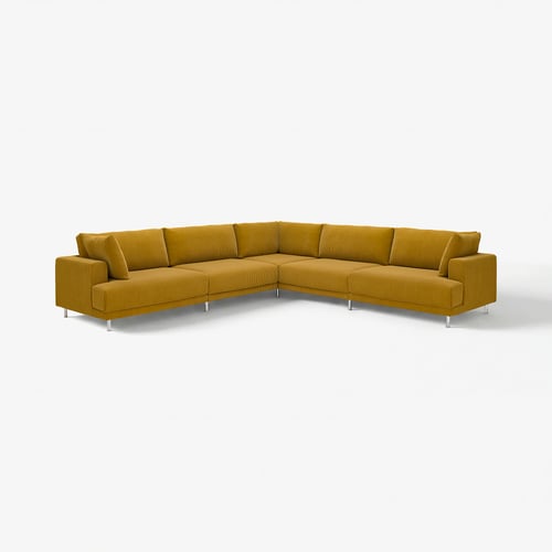 UPPÅKRA Divano componibile angolare 6 posti, Samsala ambra