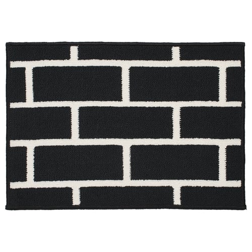 VÄNDPLATS Zerbino, nero/motivo a mattoncini, 40x60 cm